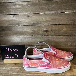 Womens Vans Classic Slip-On Pink Unicorn Butterfly Sneakers Shoes Size‎ 7 M GUC